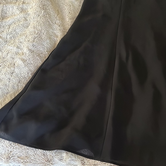 Long Black mermaid dress embroidered 2 fit & flare formal fancy sleeveless 2P - Picture 3 of 12